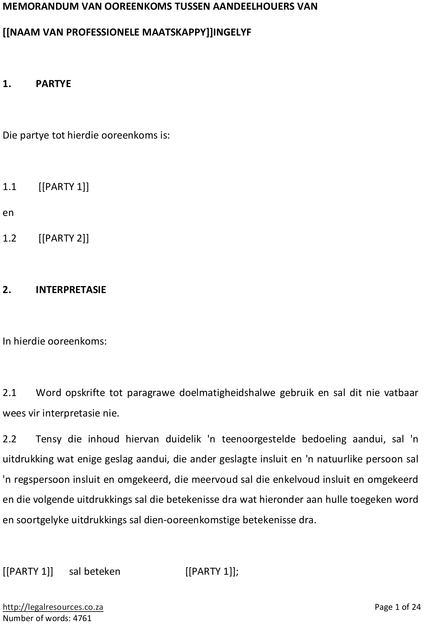 Product picture Aandeelhouers Professionele Maatskappy